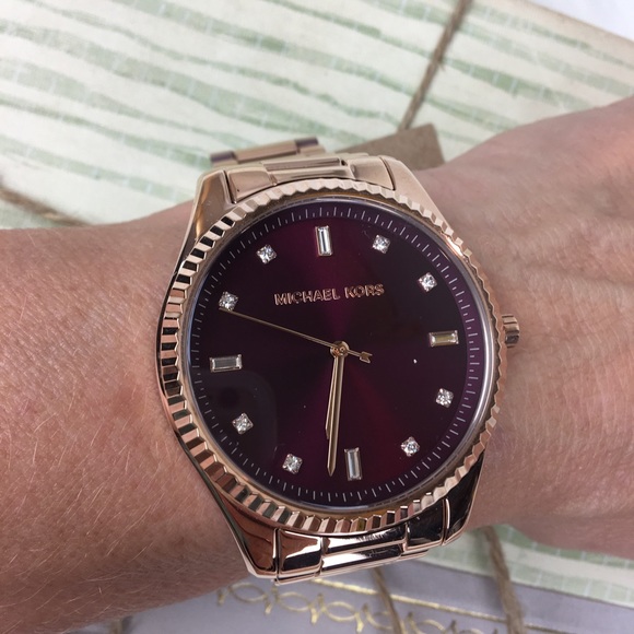 Michael Kors norie rose gold maroon watch - Picture 3 of 8